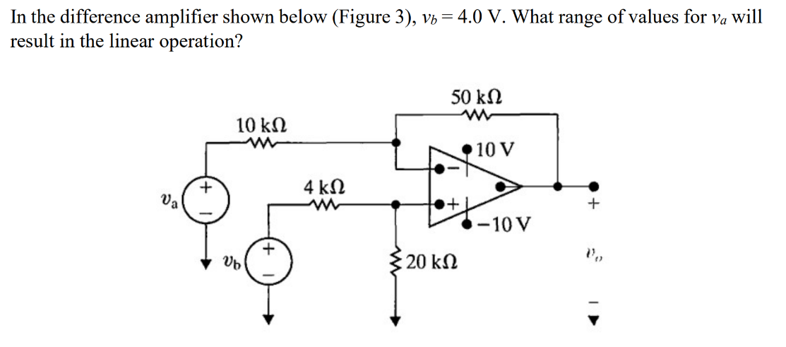 Solved In the difference amplifier shown below (Figure 3 ), | Chegg.com