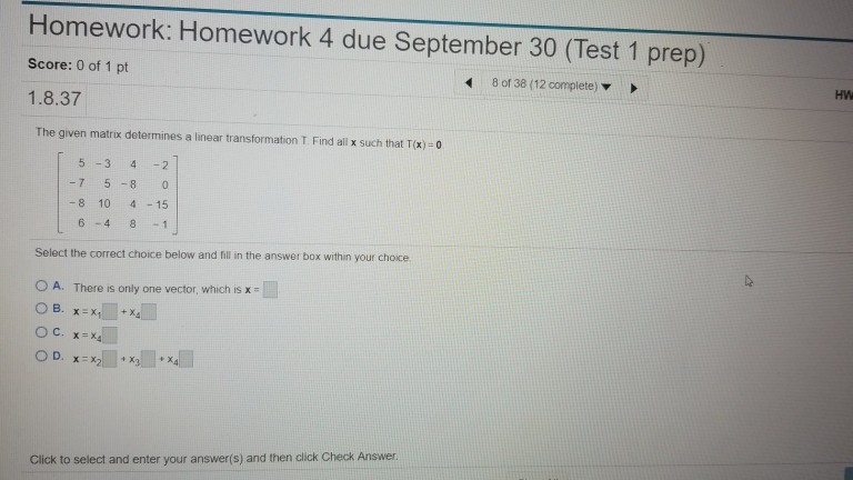 Solved Homework: Homework 4 due September 30 (Test 1 prep) | Chegg.com