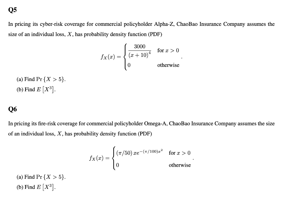 Solved These questions are from Mathematics of Risk | Chegg.com