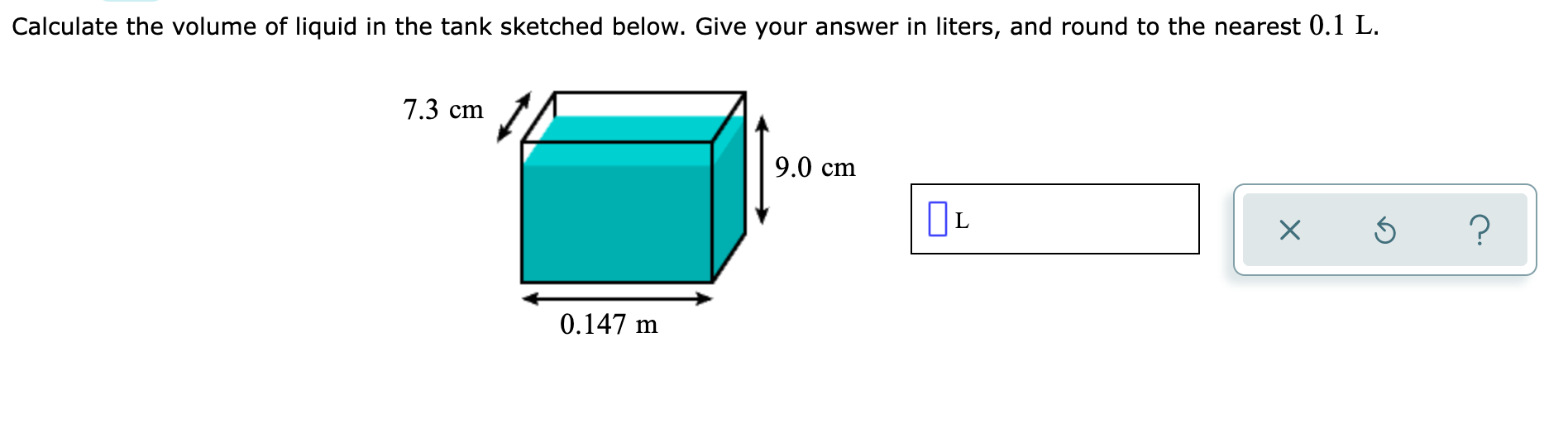 Solved Calculate the volume of liquid in the tank sketched | Chegg.com