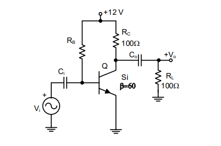 Solved In the amplifier circuit shown below, the DC | Chegg.com