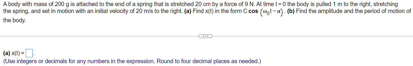 Solved A body with mass of 200 g is attached to the end of a | Chegg.com