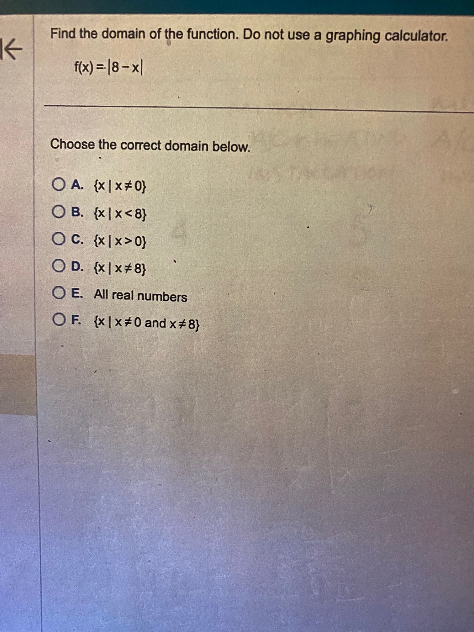 Solved Find the domain of the function. Do not use a Chegg