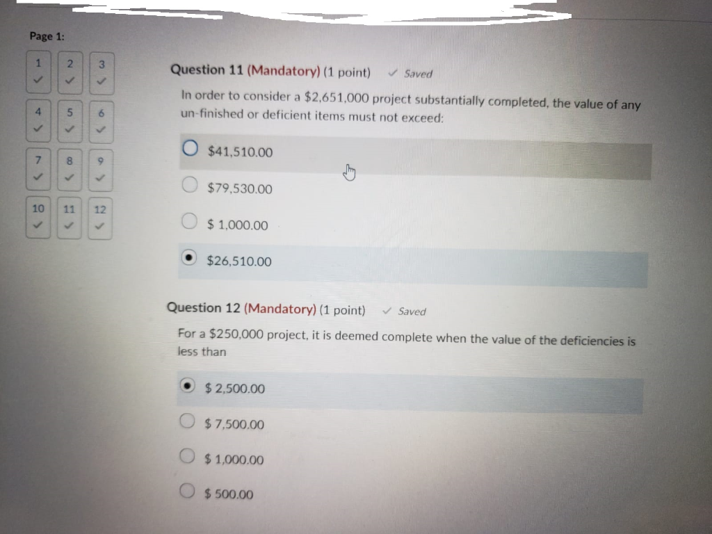 Solved Page 1: Question 1 (Mandatory) (1 Point) Saved The | Chegg.com