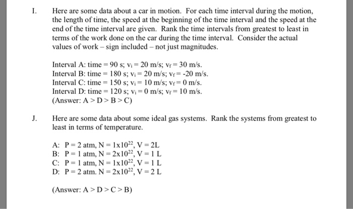 Solved Here Are Some Data About A Car In Motion For Each Chegg Com