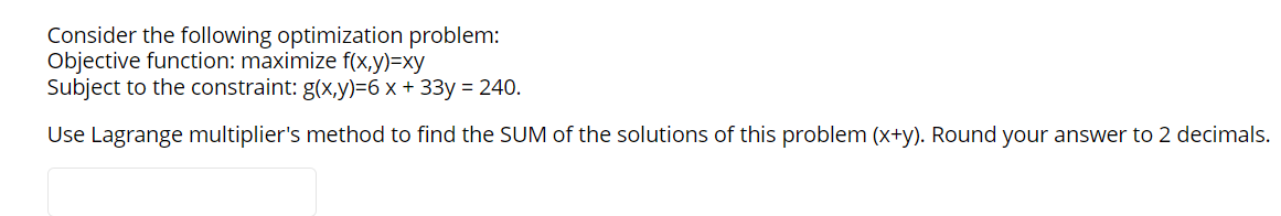 Solved Consider the following optimization problem: | Chegg.com
