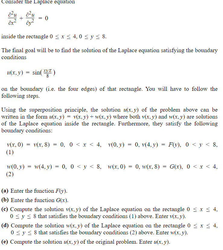 Solved Consider The Laplace Equation ∂x2∂2u ∂y2∂2u 0 Inside