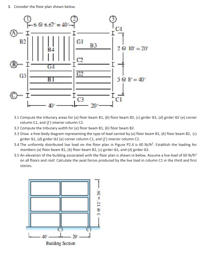 Solved Consider the floor plan shown below.3.1 ﻿Compute the | Chegg.com