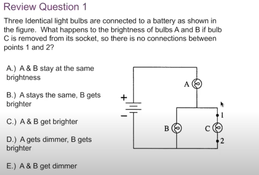 Solved Review Question 1 Three Identical Light Bulbs Are | Chegg.com