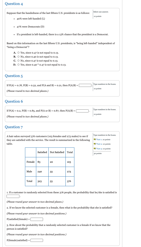 Solved Page 1 Question 1 Select one answer Let A and B be | Chegg.com