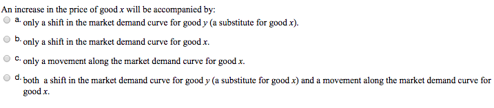 Solved a. An increase in the price of good x will be | Chegg.com