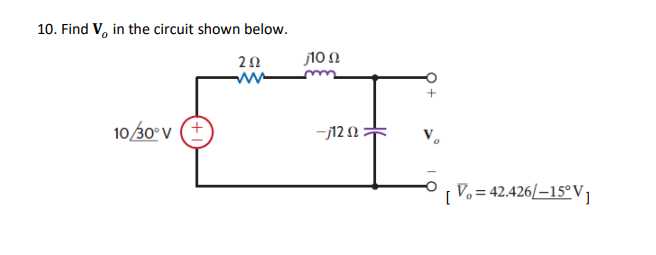 Solved 10. Find Vo In The Circuit Shown Below. | Chegg.com