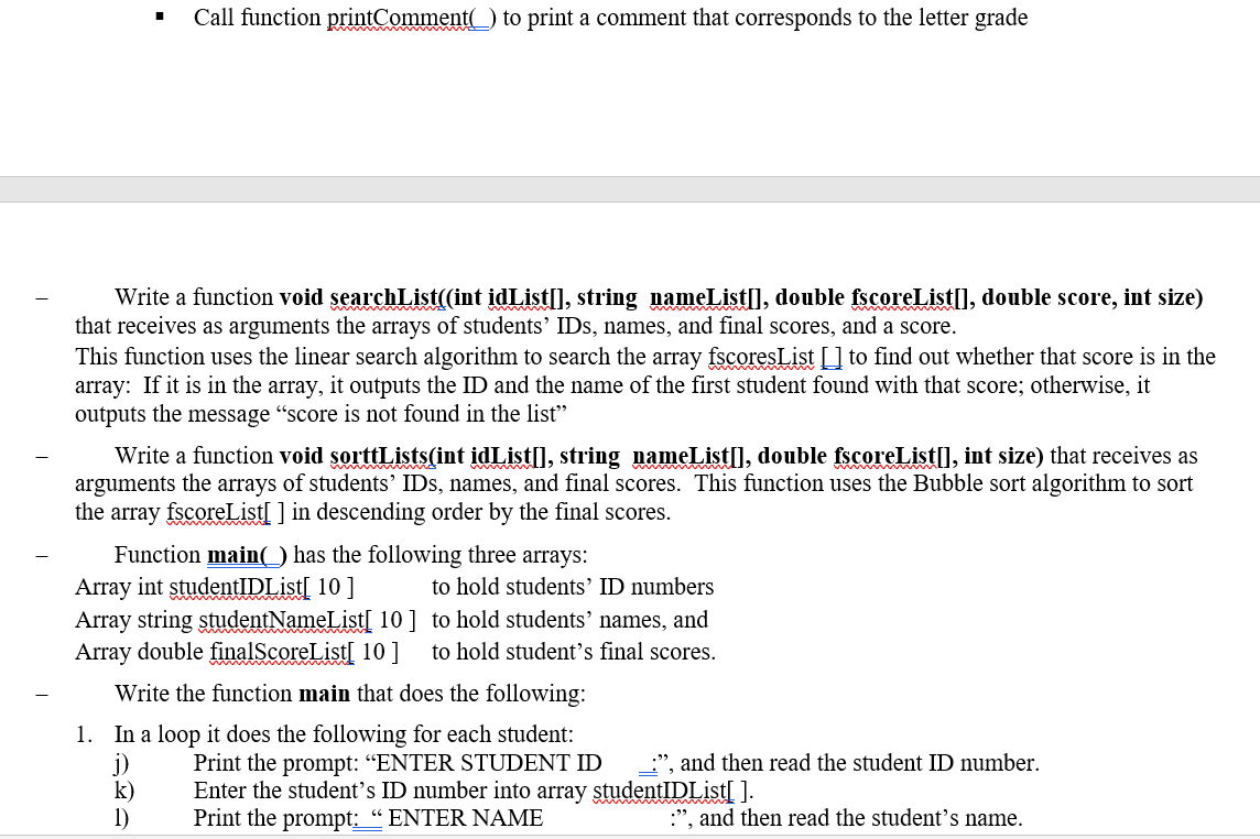 Solved OBJECT: To compute the final score and the letter | Chegg.com