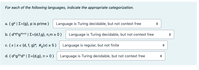 Solved For Each Of The Following Languages Indicate The Chegg Com