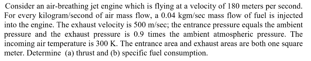 Solved Consider an air-breathing jet engine which is flying | Chegg.com