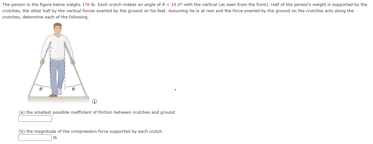 Solved The person in the figure below weighs 176 lb. Each | Chegg.com