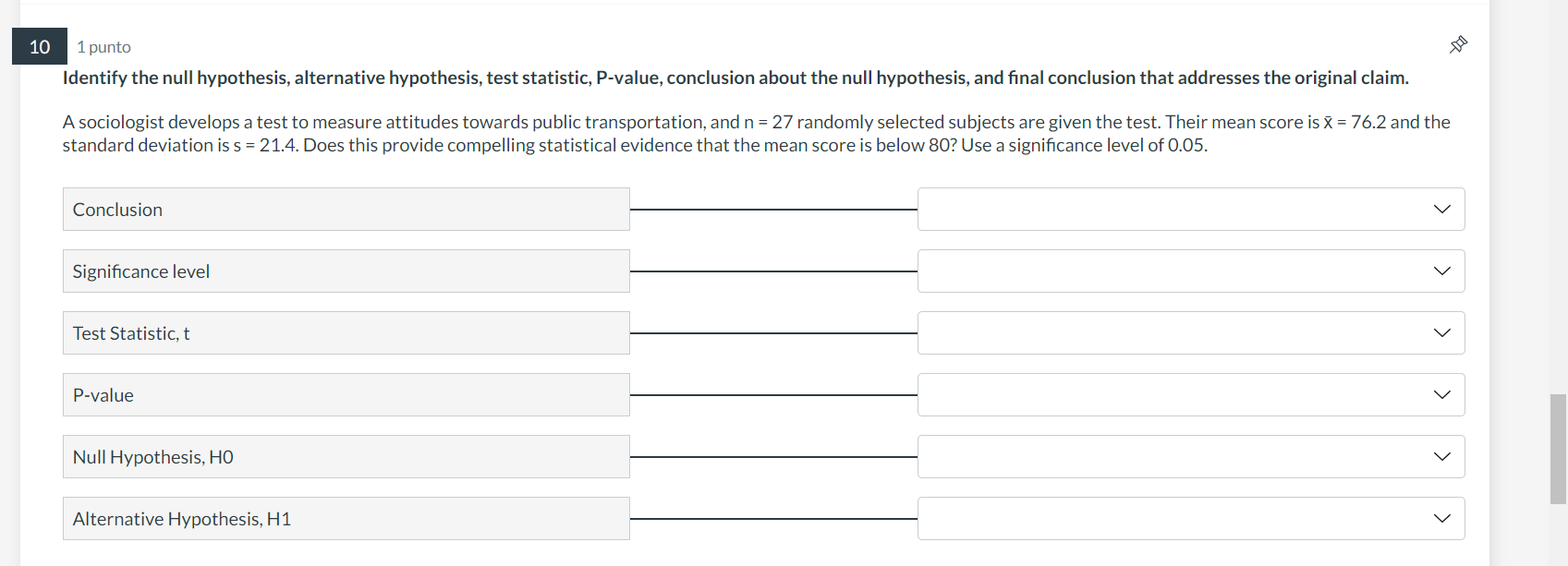 how to find null and alternative hypothesis on statcrunch