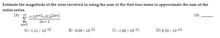 Solved Estimate the magnitude of the error involved in using | Chegg.com