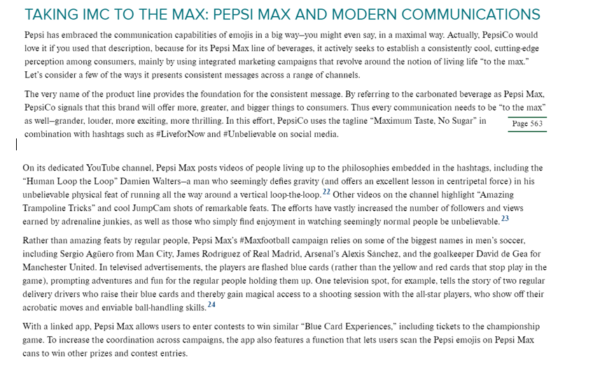 Solved TAKING IMC TO THE MAX: PEPSI MAX AND MODERN | Chegg.com