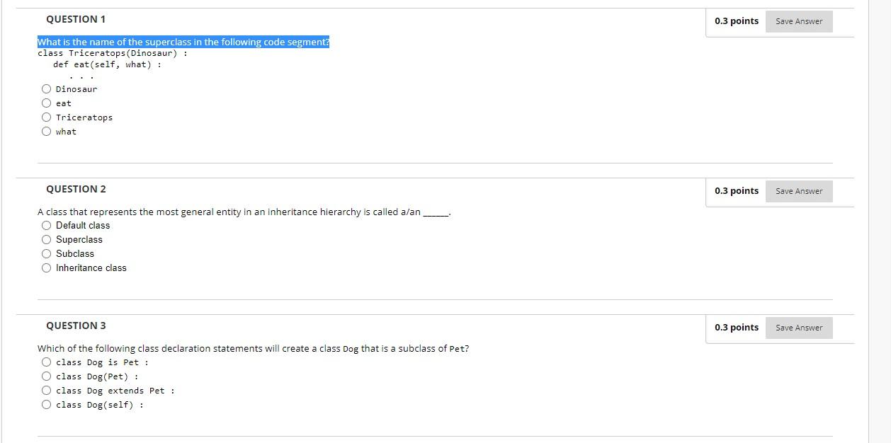 Solved QUESTION 1 0.3 points Save Answer What is the name of | Chegg.com