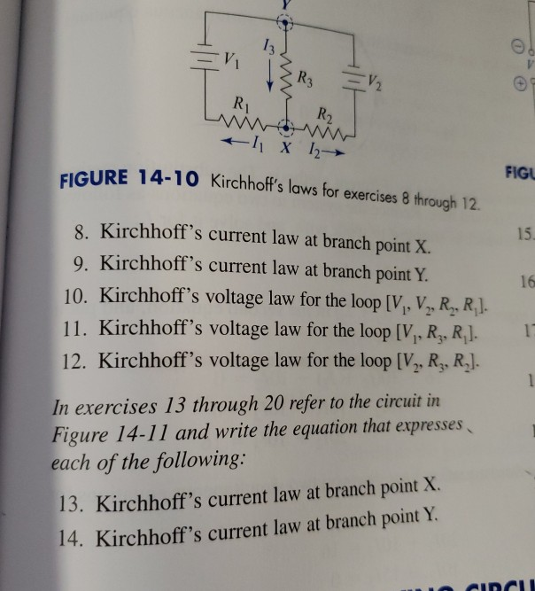 Solved KIR + X 12 IRE 14-10 Kirchhoff's laws for exercises 8 | Chegg.com