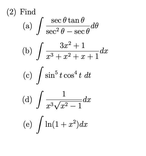 Solved 2 Find Sec O Tano Seca 0 Sec 0 3x2 1 X3 X Chegg Com