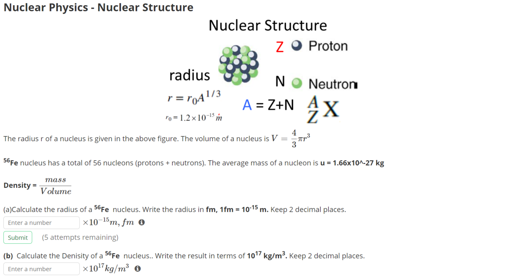 Solved Nuclear Physics - Nuclear Structure Nuclear Structure