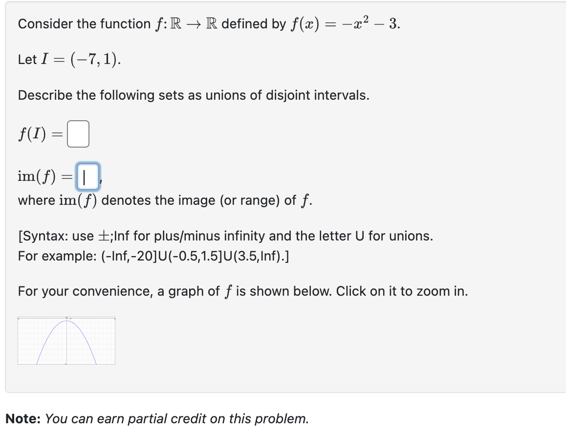 Solved Consider The Function Fr→r Defined By Fx−x2−3 1708