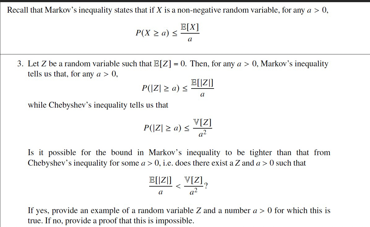 call that Markov's inequality states that if X is a