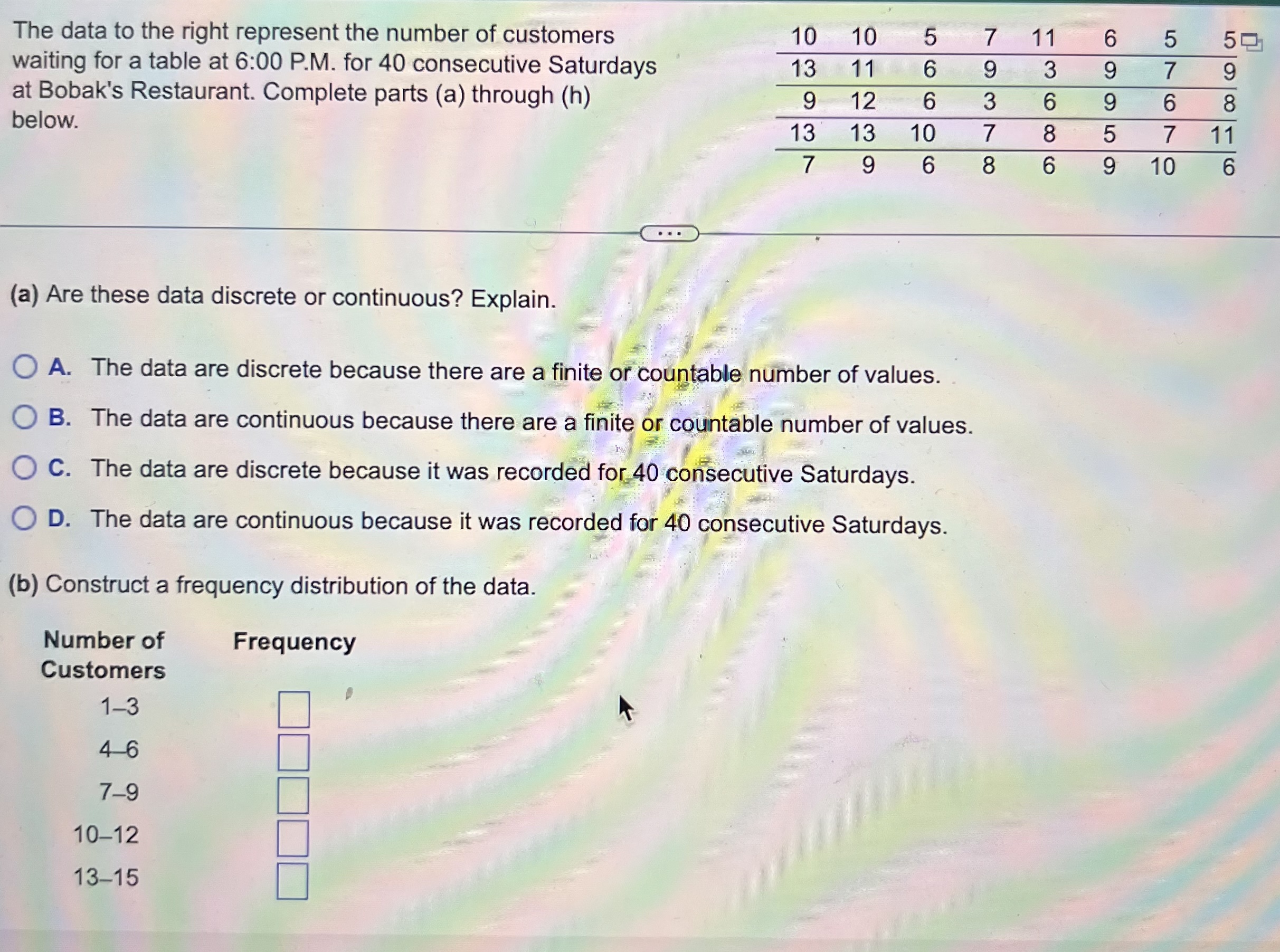 solved-the-data-to-the-right-represent-the-number-of-chegg