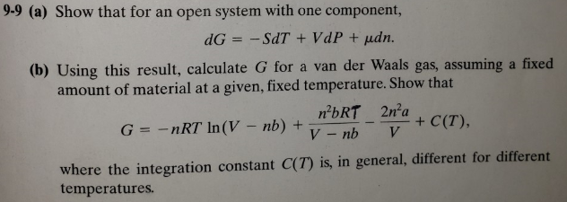 Solved 9 9 A Show That For An Open System With One Comp Chegg Com