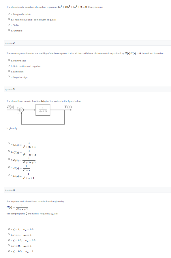 Solved The characteristic equation of a system is given as | Chegg.com