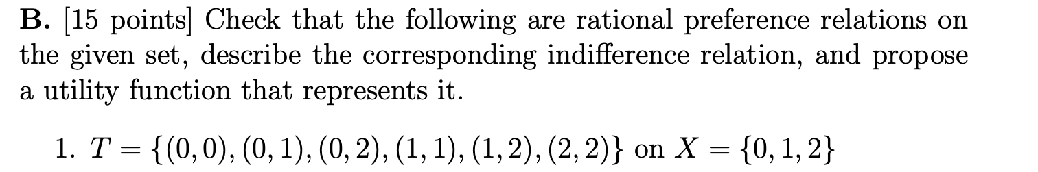 Solved B. [15 Points ] Check That The Following Are Rational | Chegg.com