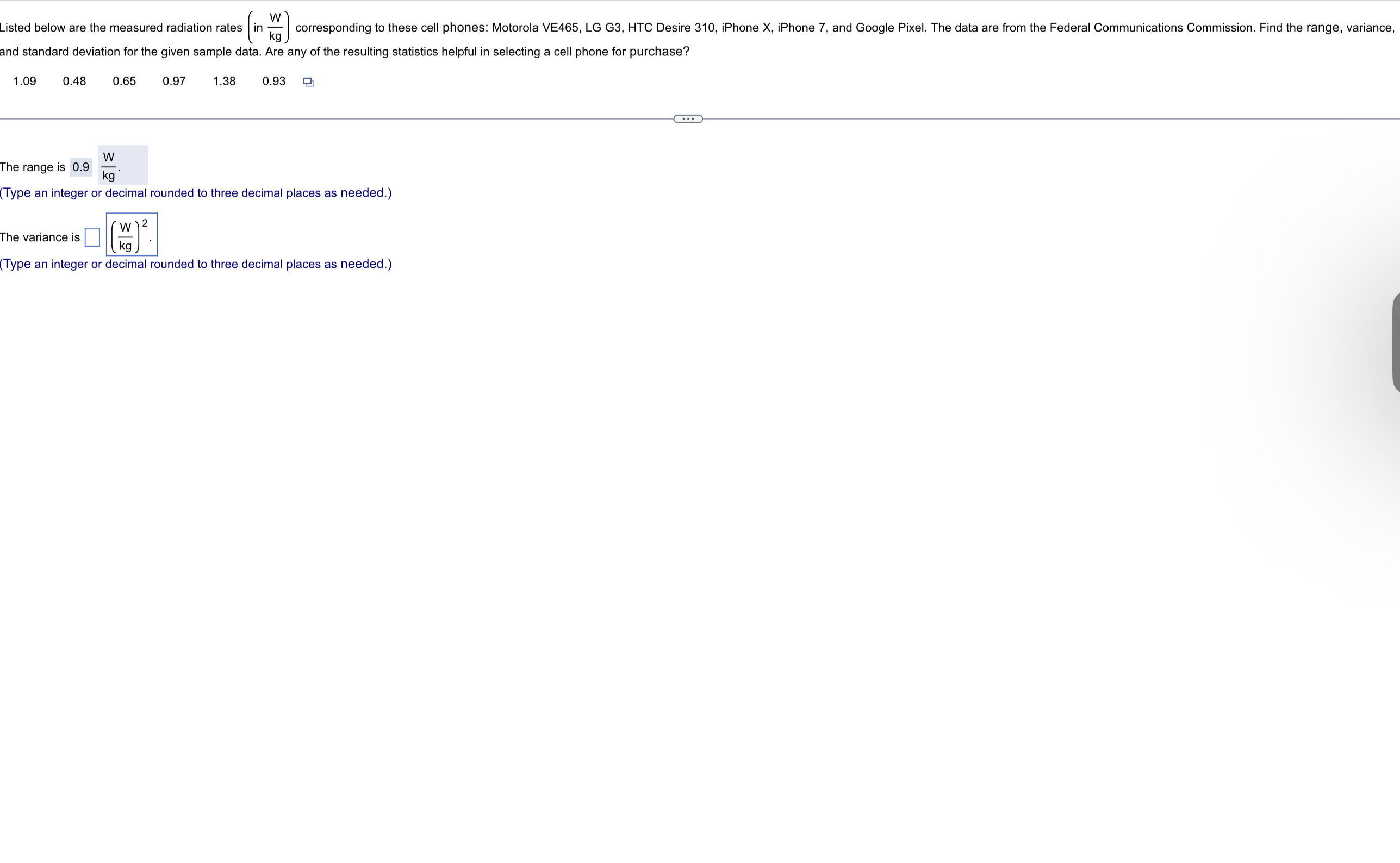 Solved and standard deviation for the given sample data. Are | Chegg.com