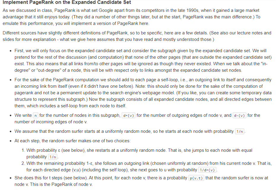 * Performs the PageRank algorithm on the webpages in | Chegg.com