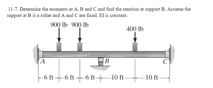 Solved 11-7. Determine The Moments At A, B And C And Find | Chegg.com