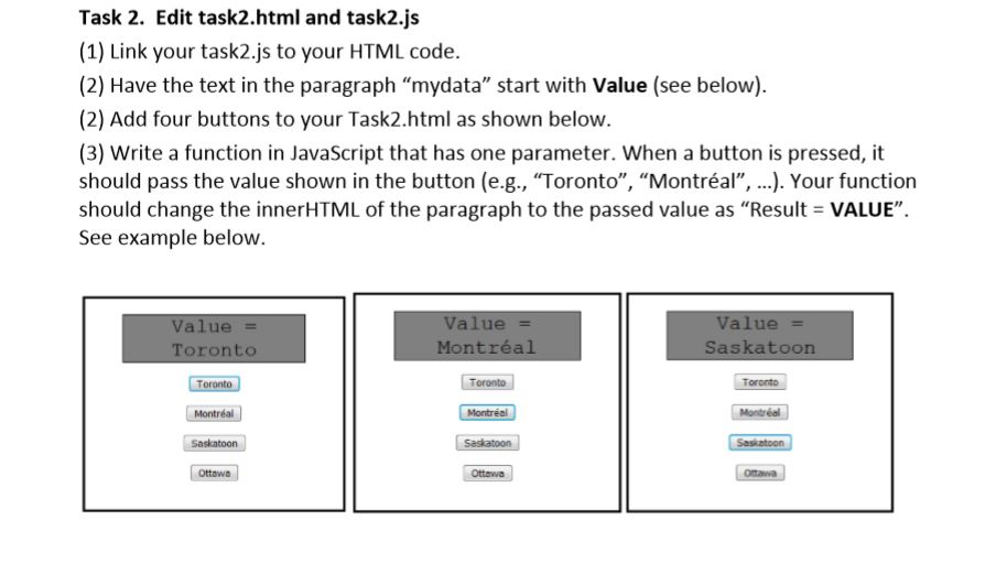 Solved Complete the following task: The HTML: