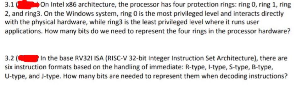 Interesseren Buigen etiket Please solve 3.1 & 3.2 3.1 On Intel x86 architecture, | Chegg.com