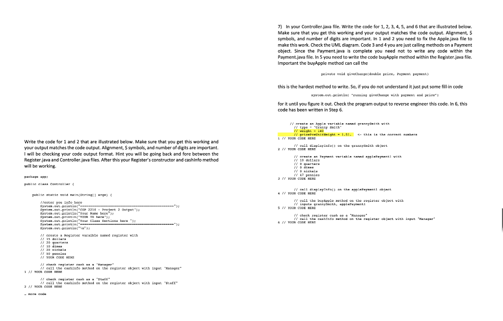 > 8) In your Controller.java file. Write the code for | Chegg.com