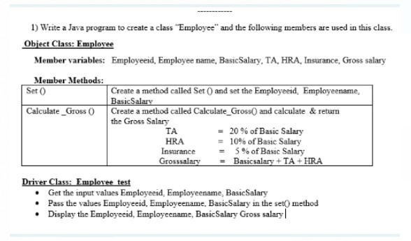 Solved 1) Write a Java program to create a class 