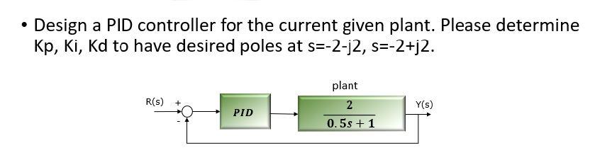 Solved Design a PID controller for the current given plant. | Chegg.com
