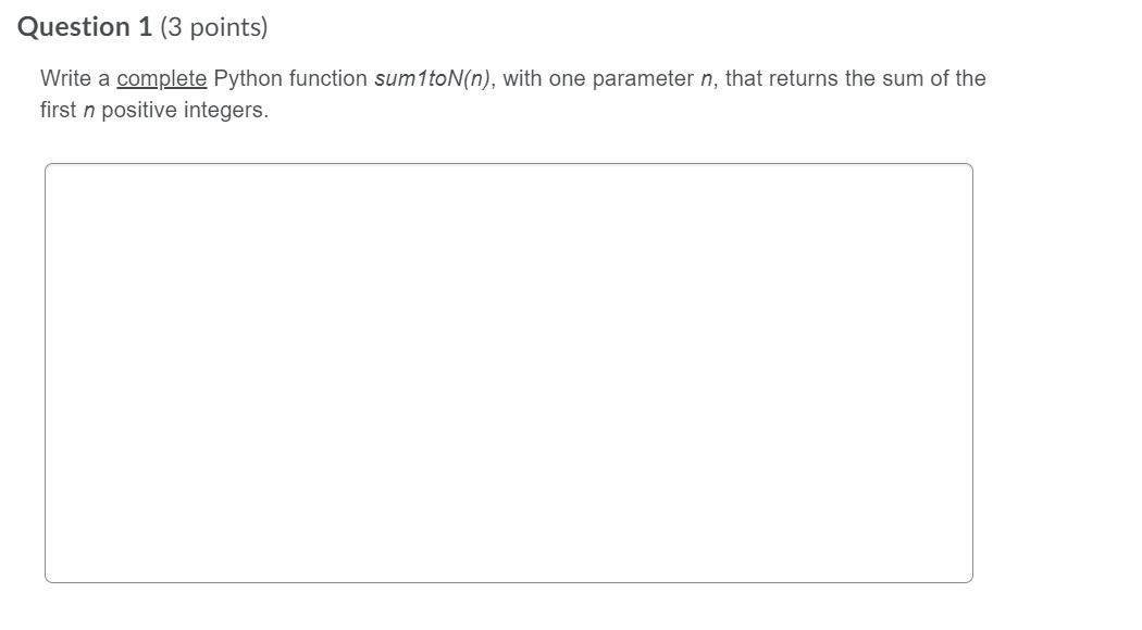 Solved Question 1 (3 points) Write a complete Python | Chegg.com