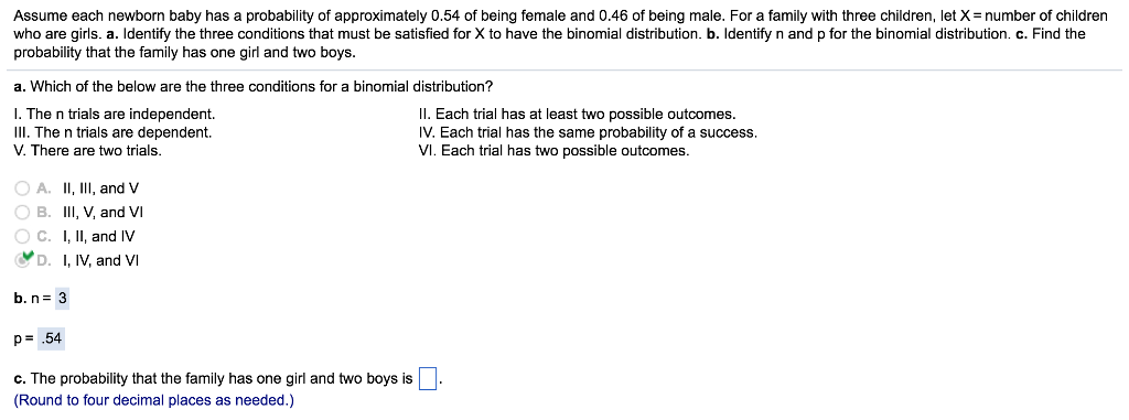 Solved Assume Each Newborn Baby Has A Probability Of 