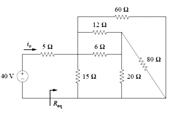 Solved Find the equivalent resistance (Req) and current (i0) | Chegg.com