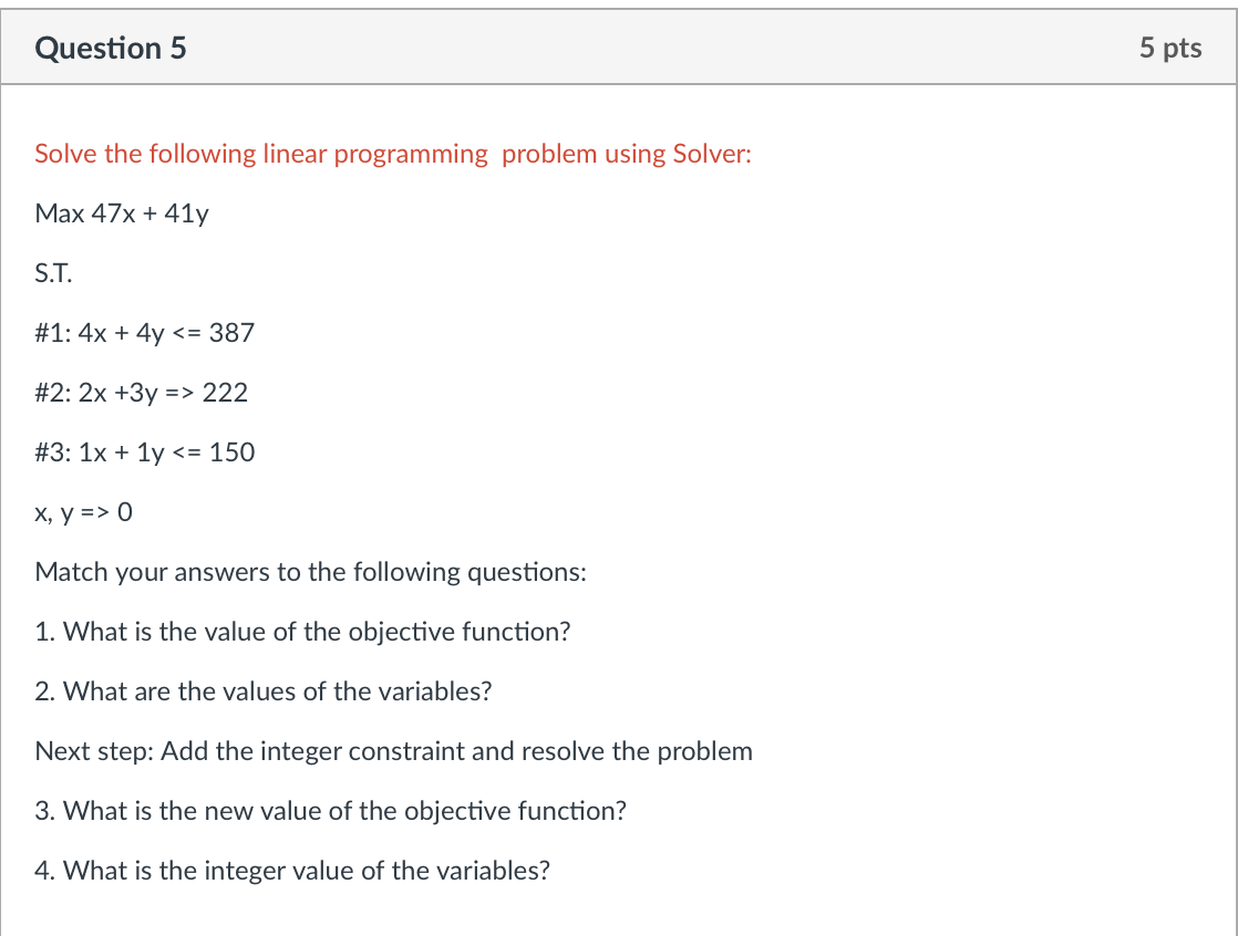 Solved Solve The Following Linear Programming Problem Using | Chegg.com