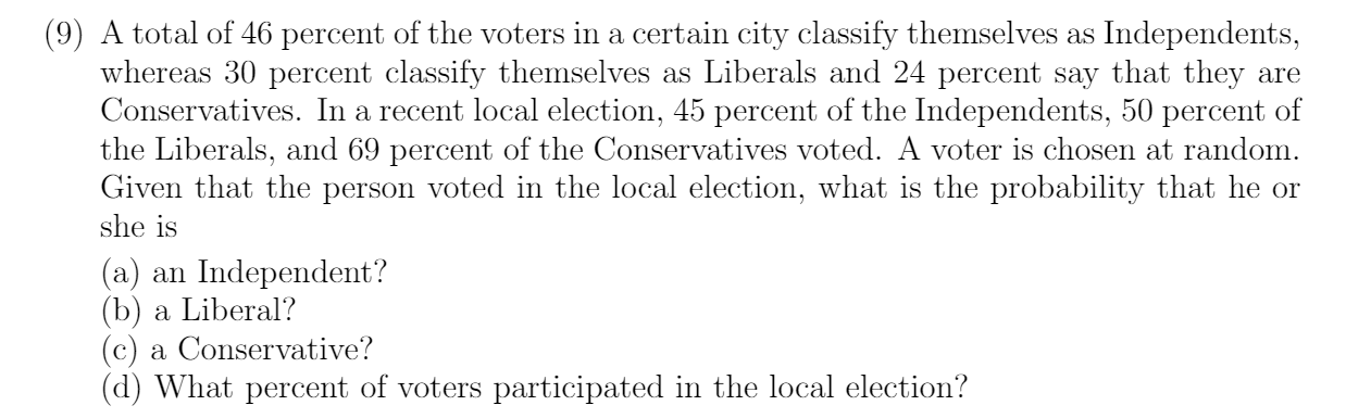 solved-9-a-total-of-46-percent-of-the-voters-in-a-certain-chegg