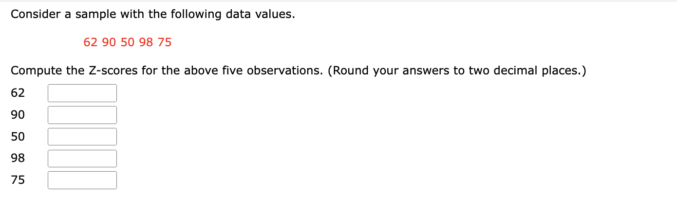 Solved Consider A Sample With The Following Data Chegg Solved Consider A Sample With The Following Data Chegg