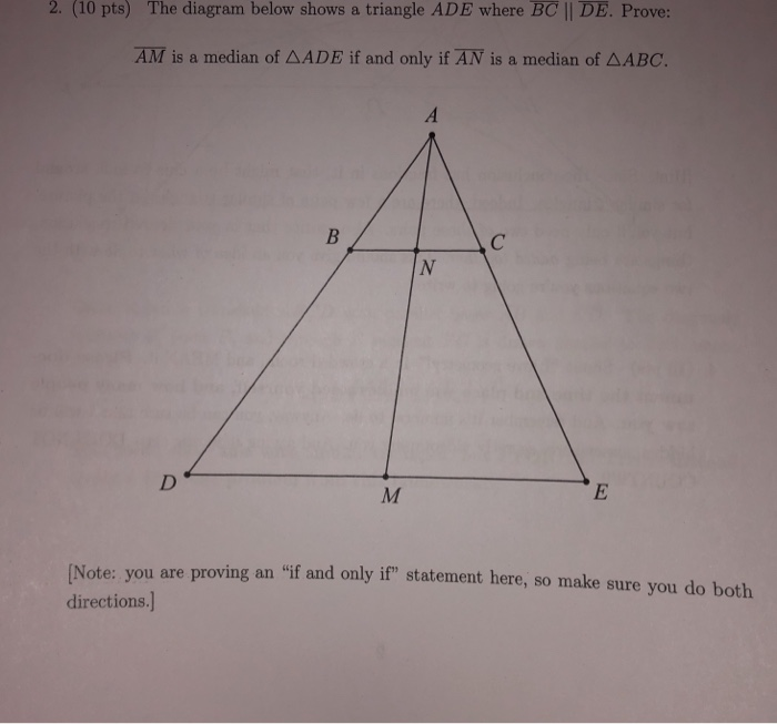 Solved 2. (10 pts) The diagram below shows a triangle ADE | Chegg.com