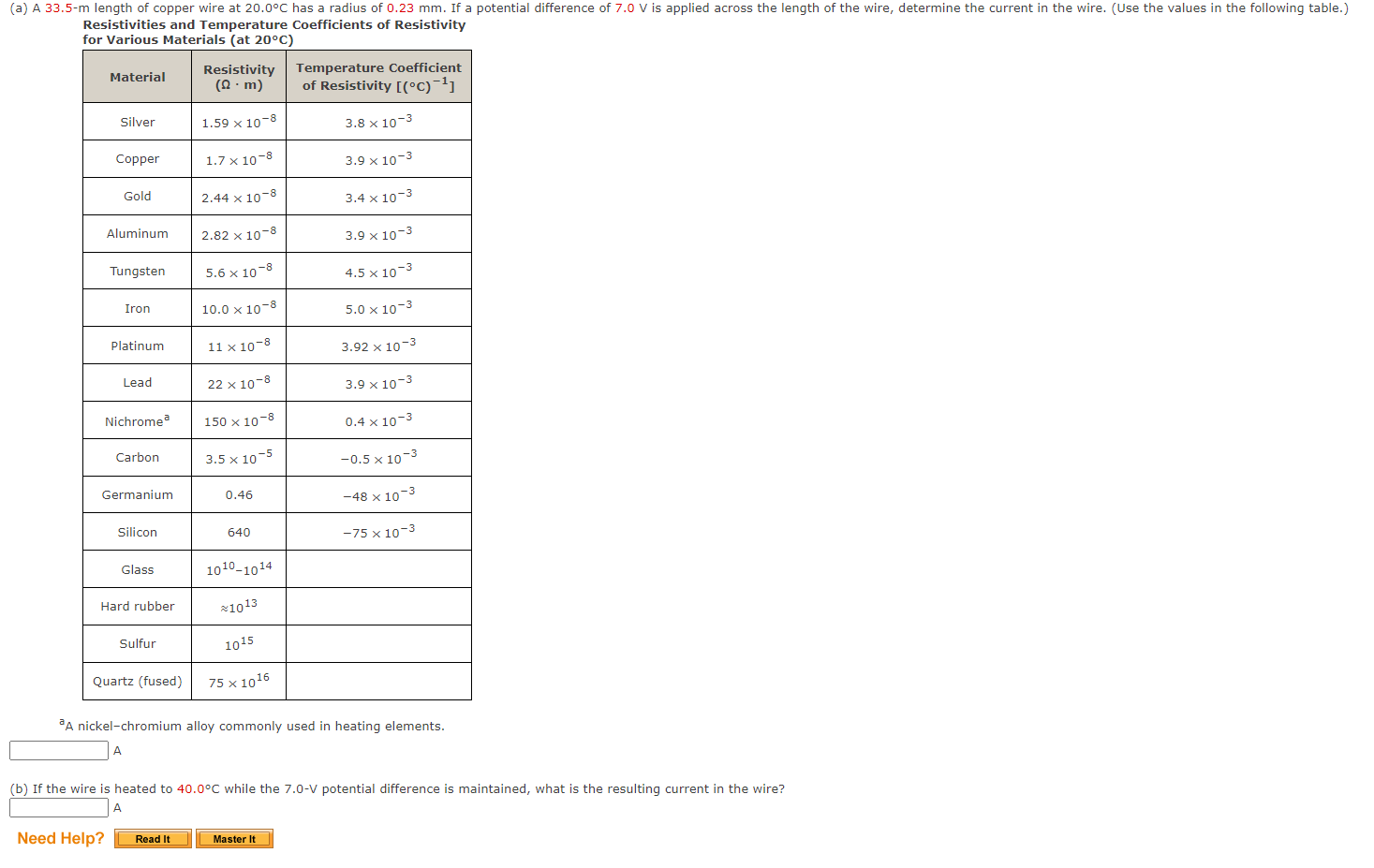 Solved (a) A 33.5-m length of copper wire at 20.0°C has a | Chegg.com