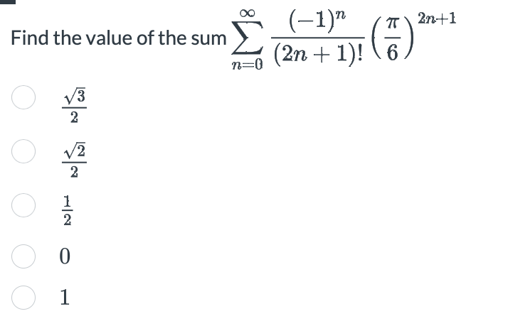 Solved Find the value of the sum | Chegg.com